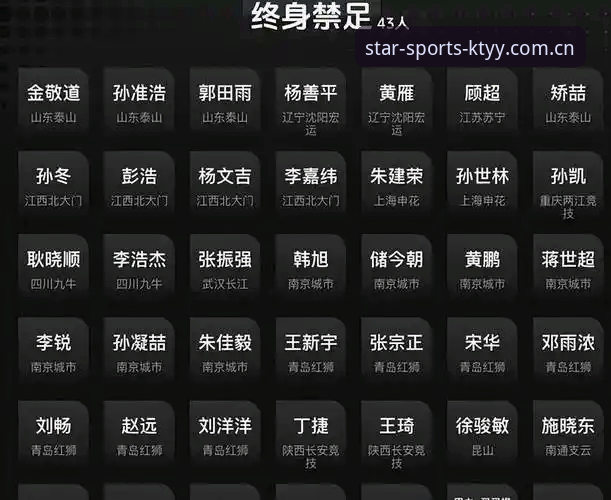 中国足协第三批禁足名单深度分析——从星空体育平台看足球反腐风暴的全面解析